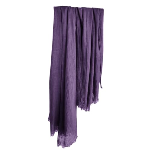 Harewom Lightweight Gauze Linen Feeling Shawl Wraps for Women Beach Summer Scarf for Evening Wedding Dresses Purple