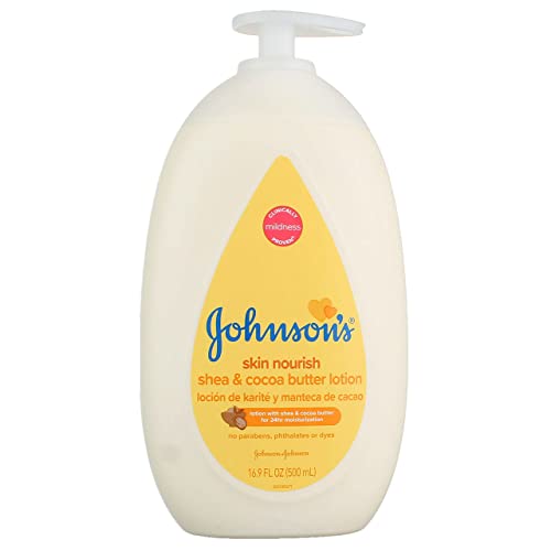 Johnsons Baby Lotion Shea & Cocoa Butter 16.9 Ounce Pump (500ml) (6 Pack)