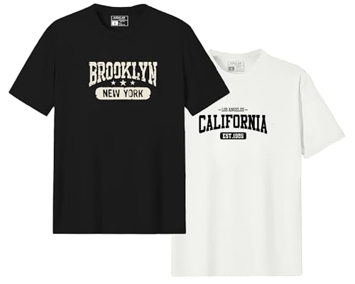 Image of JUGULAR Men's Half Sleeve Cotton Printed Combo Tshirt (Pack of 2)