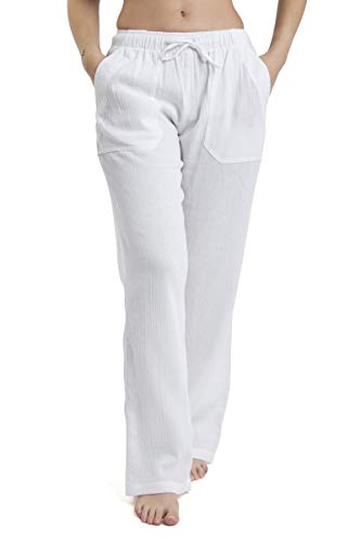 J CE Women's Cotton Gauze Low Waist Beach Pants with Pockets2