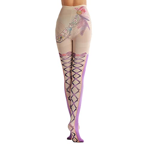 Image of Sahabowi Women Tights, Opaque High Waist Pantyhose, Vintage Control Top Stockings