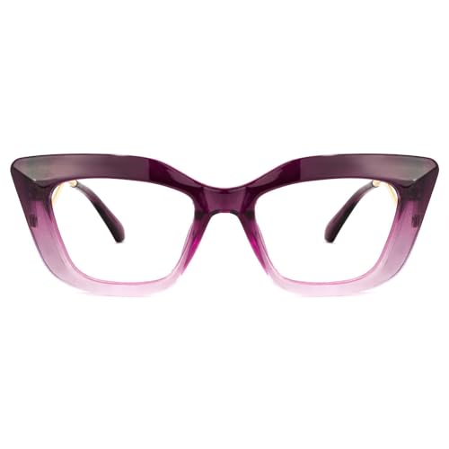 Zeelool Chic Oversized Cat Eye Blue Light Blocking Glasses for Women Antonia OP239668-02B Purple