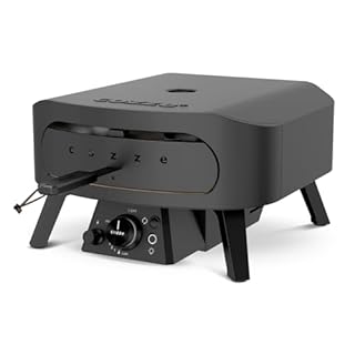 Cozze Four à pizza à gaz édition noire avec pierre rotative Ø 34,5 cm - 600 °C, pizza en 2 minutes