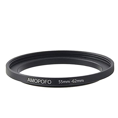 Image of 55-62mm Step-Up Ring Filter Adapter for 62mm UV, ND, CPL, Aluminum, Black