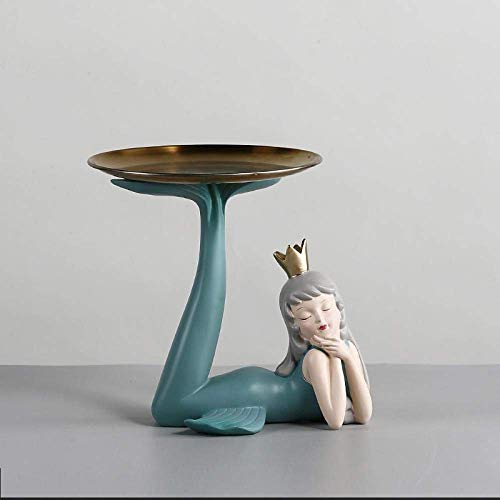 Plateau de rangement pour cles integre a une sculpture decorative rose