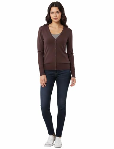 Image of Allsense Women's Long-Sleeve V-Neck Cardigan Sweater | Button Down, Lightweight Soft Knit