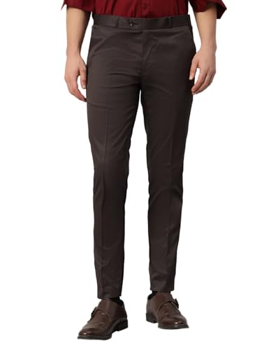 Image of Vogaan Formal Pant with Expandable Waist for Men | Men's Cotton Regular Fit Flat Front Pant for Party and Casual Wear