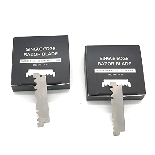 Gepnoo 100 Pieces Stainless Steel for Barbers Exchangeable Bla
