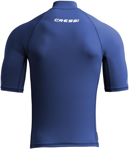 Cressi Depuis 1946 - Sentinel Man - Rash Guard Manches Courtes Protection Solaire UPF 50+ Séchage Rapide Natation Surf Plongée Pêche Plage Piscine et Sports Nautiques - Bleu/Blanc_M/3_Homme – vue 3