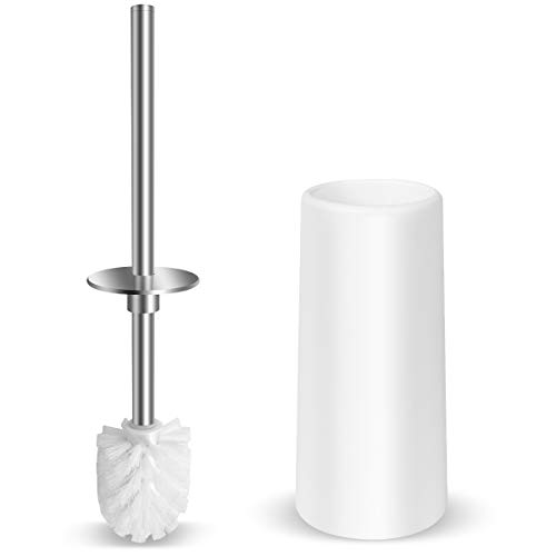 Vsadey Toilet Brush and Holder, Stainless Steel Long Handle Toilet Bowl Cleaner Brush