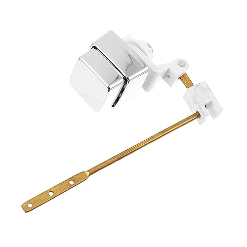 Yardenfun Toilet Flush Tank Lever Button Copper Side Mount Flush Handle Durable Practical for Home and Commercial Bathrooms Easy Tool Installation Silver
