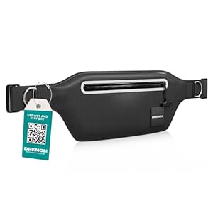 Drench Waterproof Bum Bag, Black Fanny Pack for Ph...