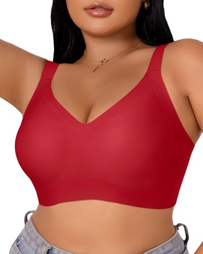LIIJOO Women’s Plus Size Full Coverage Wireless Bras – Supportive ...