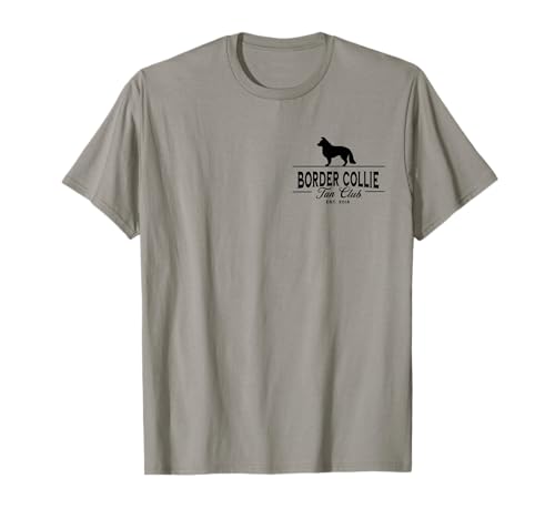 Border Collie Dog - Silhouette Fan Club Logo Black Print Camiseta