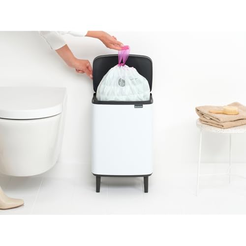Caneca de basura rectangular blanca Brabantia 12L miniatura 5