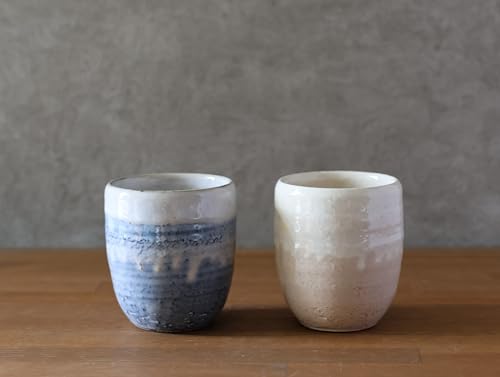 萩焼 ペア フリーカップ セット グレー 粉引 湯呑み 湯呑 器 工芸品 |HG000920