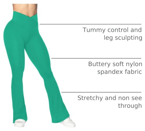 Image of Sunzel Flare Leggings, Crossover Yoga Pants with Tummy Control, High-Waisted and Wide Leg