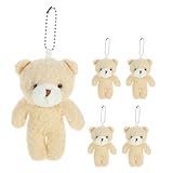 Beaupretty 5 Colgantes Mini Oso de Peluche Beige para Llavero y Mochila, Material Felpa y Algodón Pp, Diseño Compacto y Portátil para Decoración DIY