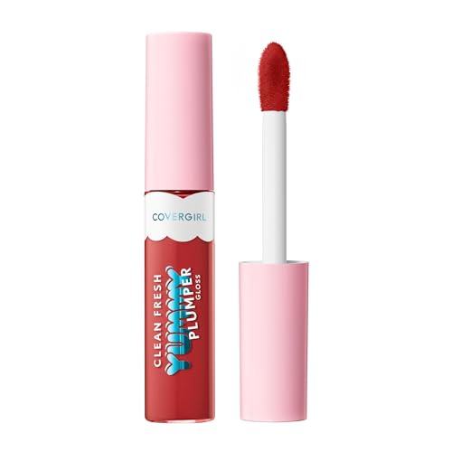 Covergirl Clean Fresh Yummy Plumper Lip Gloss, 920 S-Mitten With You, Shiny, Vegan Formula, Easy to Apply, Minty Flavor, 0.33oz - image 1
