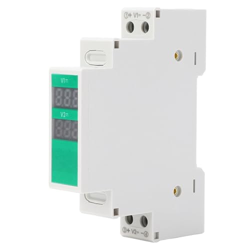Dpofirs DIN レール電圧計、DC 11V-310V 電圧計、LED ディスプレイ、表示桁 3 桁、英語ユーザーマニュアル付き