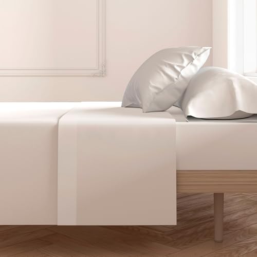 ECOMMERC3 | Sábana Encimera Cama 150 100% Algodón Suave, Transpirable Sábana Encimera Extrasuave Color Blanco
