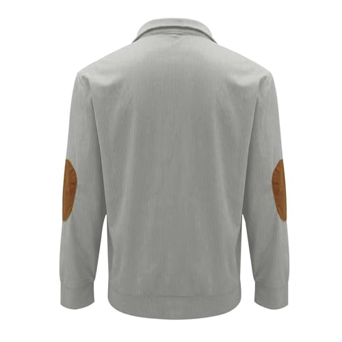 Long Sleeve Shrits for Men Stand Collar Corduroy Sweatshirt Casual Button Pullover Fashion Print Sweatshirts4