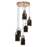 Lámpara de techo WELL HOME MOBILIARIO & DECORACIÓN Lámpara de techo, metal, negro vintage, colección bled, 80x40x40, casquillo 6 x e 27 max 60 w
