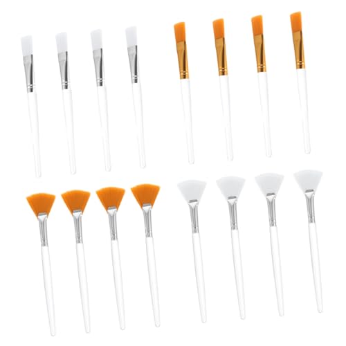 Gogogmee Ergonomic Facial Brush Fan Mask Applicator 16pc Set Reusable Beauty Tools Gentle on Skin for Sleeping Masks