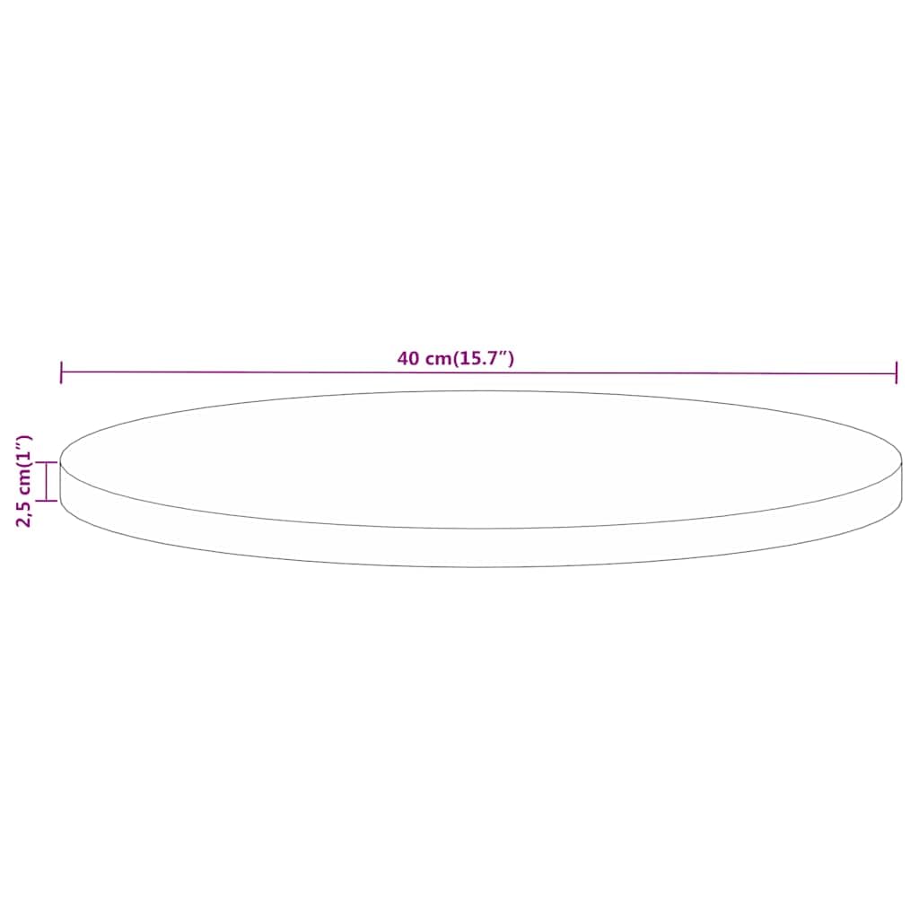 vidaXL Dessus de Table, Dessus de Table de Remplacement, Dessus de Rechange Salle à Manger, Ø 40x2,5 cm Rond Bois Massif de Récupération