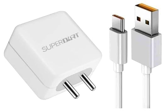 Image of Original 30W Superdart Charging Adapter with USB to Type C Cable Compatible with Realme C Series -(Adapter & Cable), White
