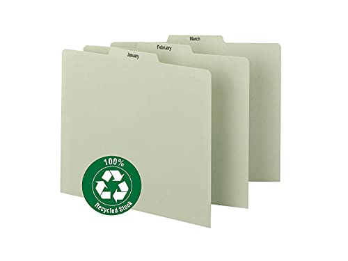 Smead 50365 Recycled Top Tab File Guides Monthly 1/3 Tab Pressboard Letter 12/Set #TOP4