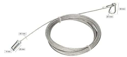 KOTARBAU® Schornsteinbesen Stahl-Zugseil 10 m Ø 3mm mit Schelle und Gewinde