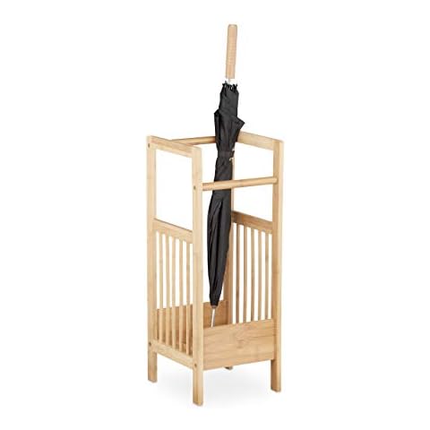Relaxdays Natural Bamboo Square Umbrella Stand Cover