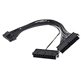 Pro 24 Pin Male to Female Dual PSU Power Supply Cable PC ATX Motherboard Adapter