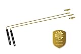ReiseGut Wünschelrute Messing mit Holzgriff Aufsatzspitze 38cm 2St & Sticker Winkelruten Radiästhesie Tensoren Pendel Ruten Dowsing Esoterik