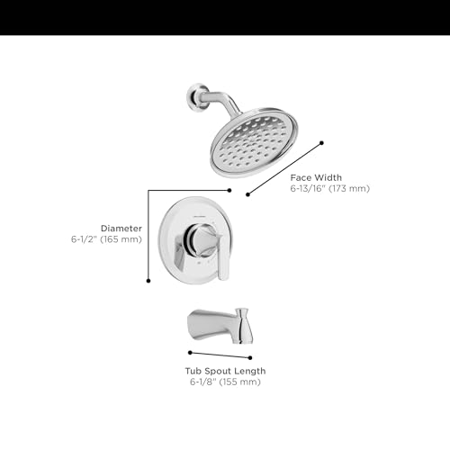 Kit de recorte para bañera y ducha Becklow con válvula, 1.8 GPM, cromo pulido American Standard 7429508 miniatura 3