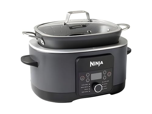 Ninja MC1001H Foodi PossibleCooker PRO 8.5 Quart Multi-Cooker, 8-in-1 Slow Cooker, Pressure Cooker, Dutch Oven & More, Glass Lid & Integrated Spoon, Nonstick, Oven Safe to 500°F, Charcoal (Renewed)
