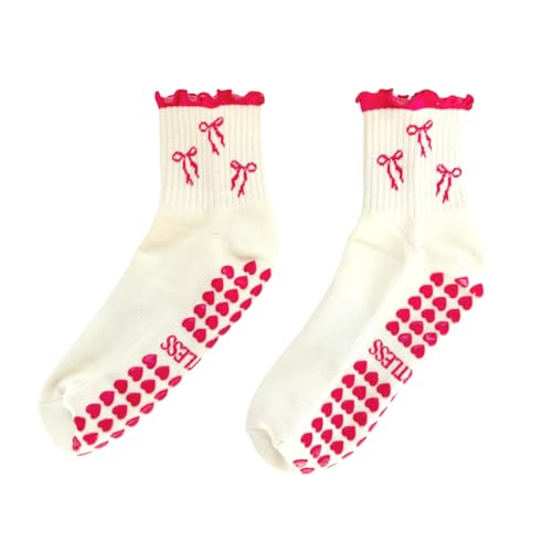 Image of Shapes Studio Half Calf Grip Socks, Cute Fruit Pilates Socks, Ruffle Socks, Non-Slip for Barre Yoga