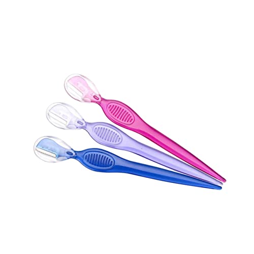 DOITOOL 3 Pièces rasoir droit pour hommes spatule en acier inoxydable rasoir électrique rasoir facial rasoirs à sourcils portables coupe-sourcils manuel tondeuse à sourcils