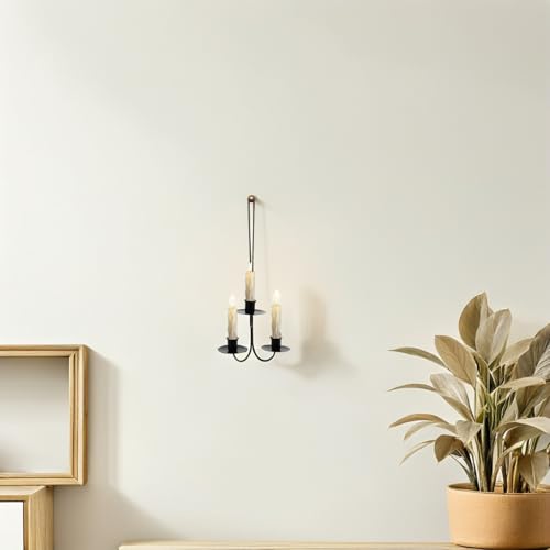 Soporte para velas Beavorty multifuncional de pared con estructura resistente de hierro 8