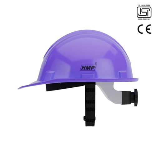 Image of HMP Industrial Construction Safety Helmet for Unisex | SIX Suspension with Ratchet Adjustment | ISI & EN Certified | Violet