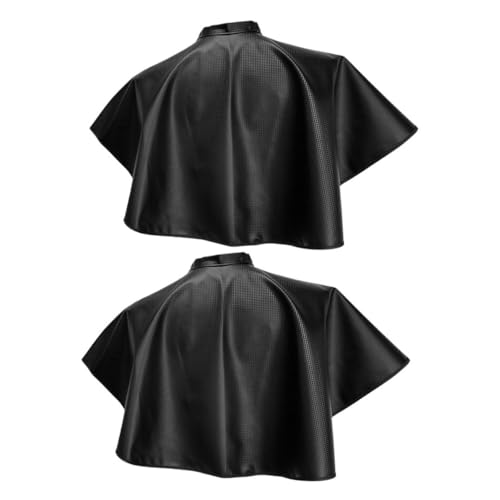 Capa impermeable para corte de cabello 2 pcs negra miniatura 1