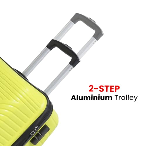 Image of SWISS MILITARY Zurich Spinner Suitcase, Lightweight Polypropylene Trolley Bag (55CM) for Business Travel, 360 Dual Wheels, Combination Lock, Durable Luggage for Travel (Lime)