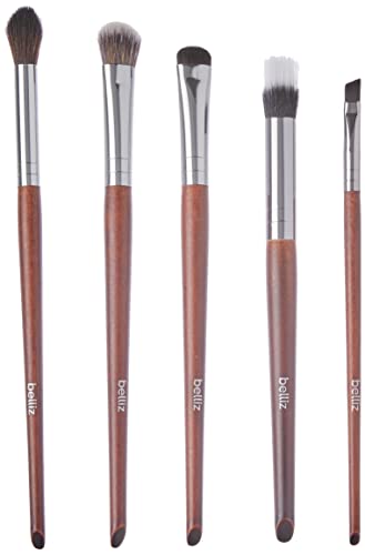Kit de Pincéis Wood Olhos, Belliz, 5 Pcs