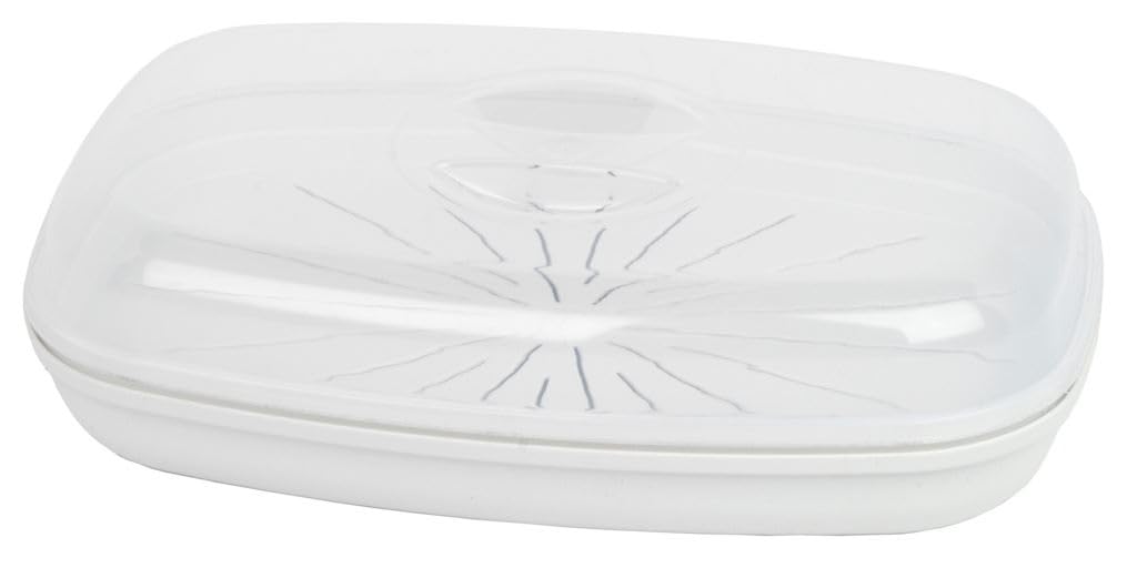 Pendeford Housewares Microwave Fish Poacher & Steamer – BPA-Free, Multi-Use Steamer for Fish, Vegetables, and Rice – Dishwasher & Microwave Safe – 26cm x 16.5cm x 7cm