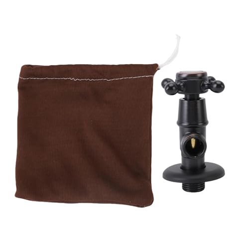 Válvula de Cierre Angular, G1/2 de Cobre Engrosado, Válvula de Cierre Angular para Agua Caliente y Fría Para Cocina, Baño E Inodoro(Negro)