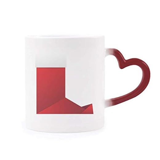 DIYthinker résumé Chaussettes de noël Motif Origami morphing Tasse Sensible à la Chaleur Rouge Coupe du Coeur Multicolore