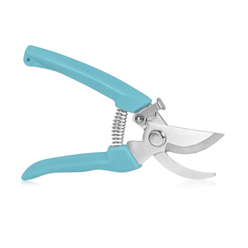 Garden Scissors for Plant, Tip Pruning Shears for Cutting Flowers, Trimming Plants, Bonsai and Fruits Picking (Blue Bypass Blade Pruner)