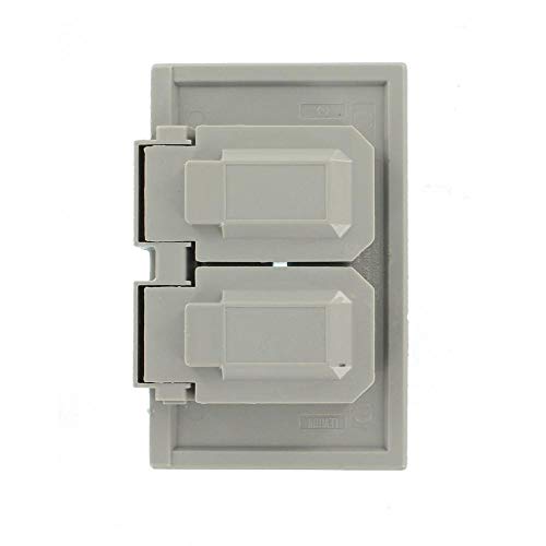 Leviton Weatherproof Cover, 1-Gang for Duplex Receptacles, Gray, Plastic Enclosure, Horizontal Mount, Outdoor Outlet Cover with Self-Closing Lid, 4976-GY, Gray by Leviton - Image 3