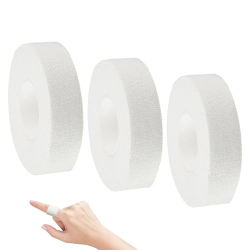 3 Rollen Fingertape Extra Stark, 1,5 cm X 10 m Finger Tape Weiß Sportband Wasserfeste Klettertape Kinesiologie Sport Tape Kletterband Sport-Fingerband für Klettern Bouldern Kraftsport Volleyball